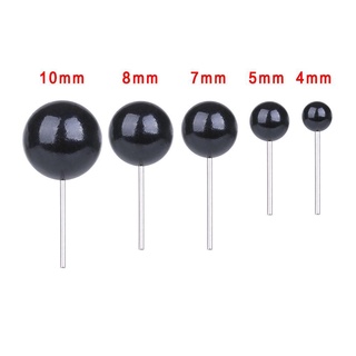 Risedot 100 Cái / túi Kính Đen Mắt Quà Tặng Giáng Sinh Nhựa 4 / 5 / 7 / 8 / 10 Mm Gấu Kim nỉ