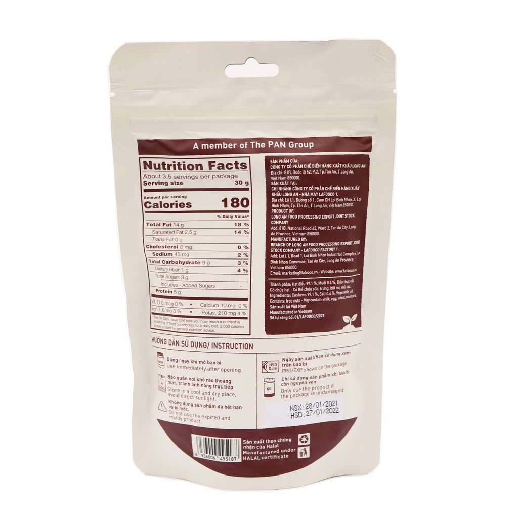 Combo 4 gói hạt điều mix vị (dùng thử) 100g LAFOOCO