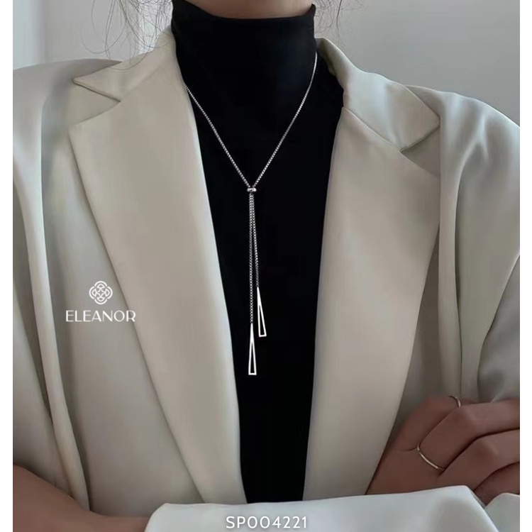 Dây chuyền nữ titan Eleanor Accessories mặt dây rút hình tam giác phụ kiện trang sức vòng cổ 3880