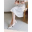Giày sandal nữ cao gót Anna slingback vintage quai hậu mũi nhọn bít mũi gót vuông 5 phân