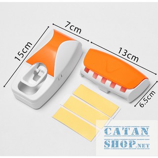 BỘ TREO BÀN CHẢI ĐÁNH RĂNG KÈM NẶN KEM TỰ ĐỘNG SKY. Treo bàn chải gắn tường GD345-NK-Sky