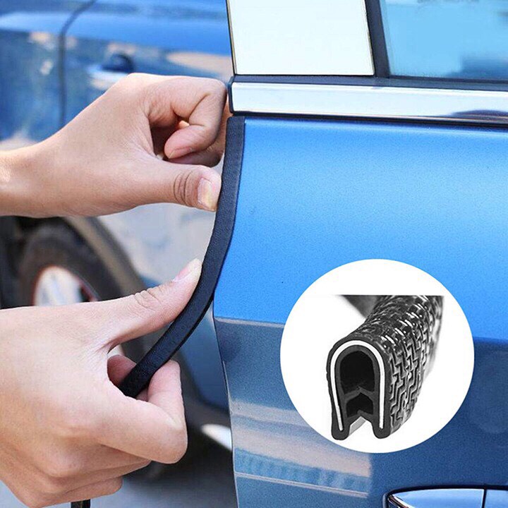 Giăng cao su nẹp viền Cửa chữ U lõi thép, gioăng chống va đập cửa ô tô chữ U dài 5m