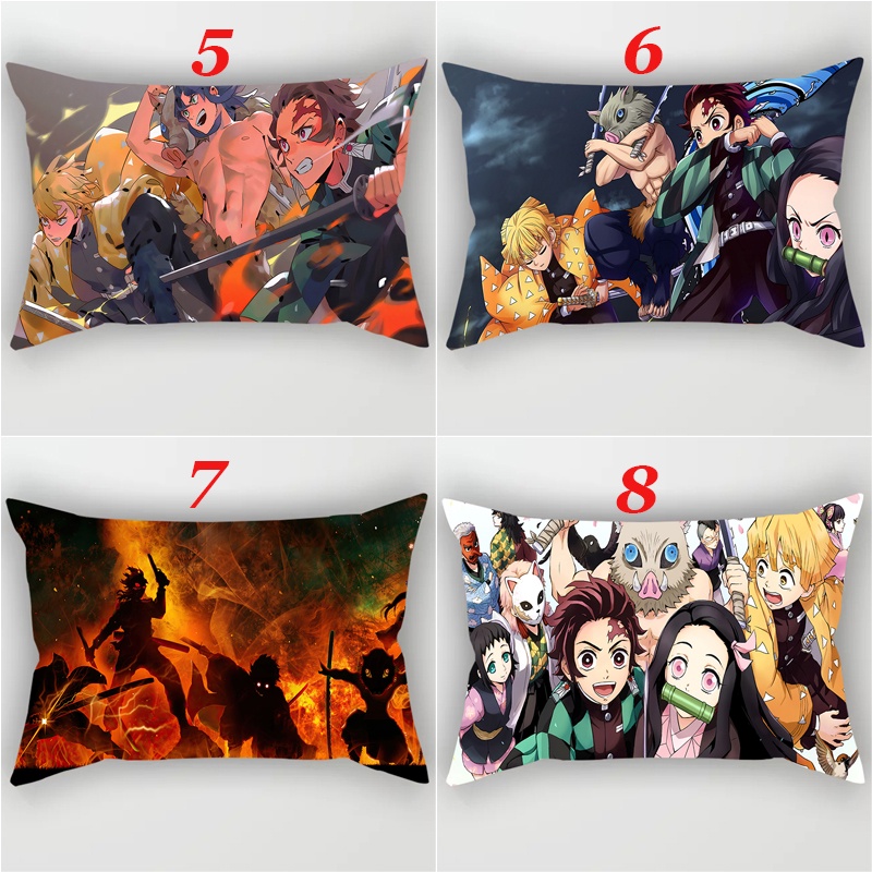Vỏ Gối Hình Chữ Nhật In Hình Demon Slayer Độc Đáo