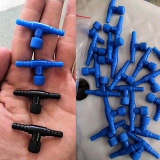 20 Miếng Nhựa Bể Cá 2 Chiều Van Điều Khiển Máy Bơm Không Khí Cho Ống Khí 4mmBlue / Đen