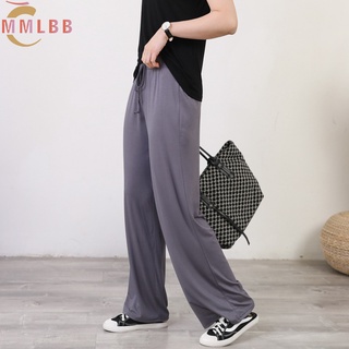 Phụ Nữ Modal Ống Rộng Quần Mùa Hè Mềm Mại Quần Ngủ Rời Thời Trang Palazzo Quần Co Giãn L-2XL