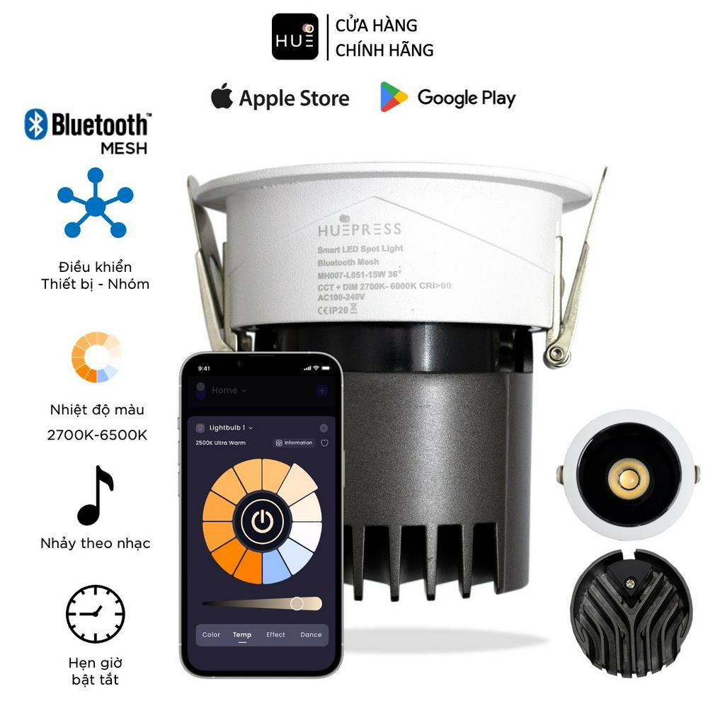 Đèn led chiếu điểm thông minh HuePress - Spot light Bluetooth mesh 15W 36° CCT DIM 2700K-6500K