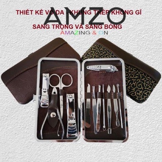 AMZO_BỘ DỤNG CỤ BẤM MÓNG TAY 12 MÓN - BỘ CẮT, BẤM DŨA MÓNG TAY - SÉT DỤNG CỤ LÀM MÓNG CAO CẤP.