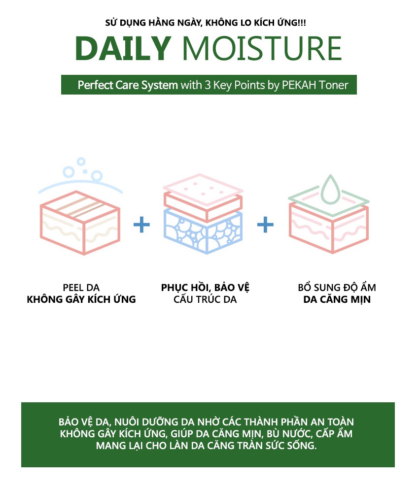 Mô tả Nước hoa hồng PEKAH cải thiện da mụn thu nhỏ lỗ chân lông PEKAH Daily Moisture Peeling Toner 250ml - 2