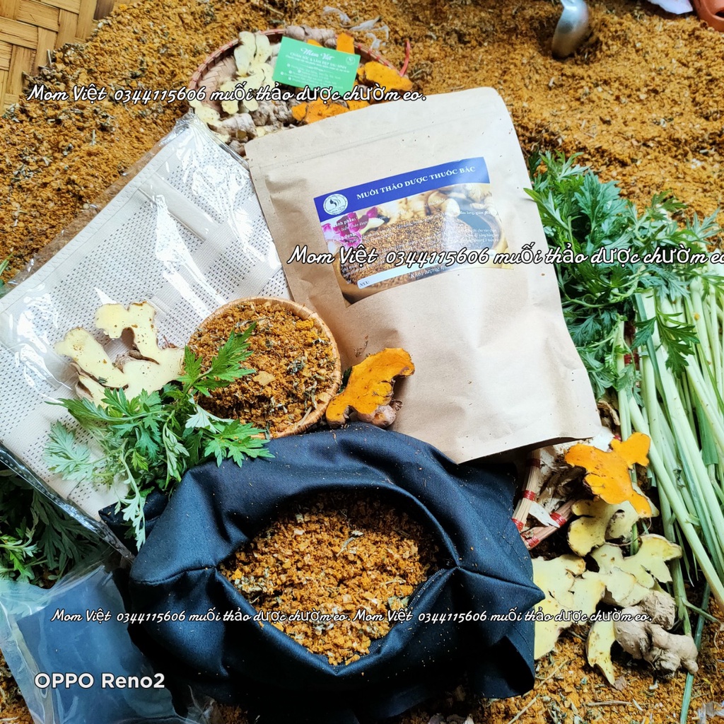 BỘ QUẤN MUỐI THẢO DƯỢC (1KG MUỐI + 1 ĐAI + 1 GEN) CHO MẸ SAU SINH GIẢM EO SĂN CHẮC BỤNG