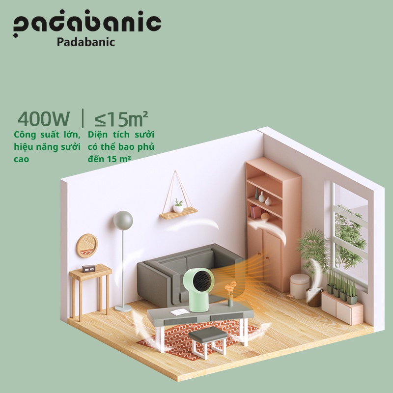 Ảnh Quạt Sưởi Padabanic N5 Mni Để Bàn Nhỏ Gọn Tiện Dụng Dễ Mang Theo 1