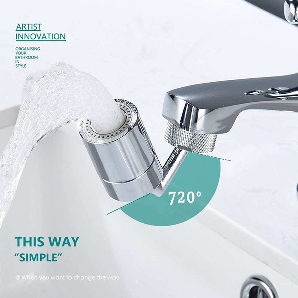 Ảnh Đầu Nối Vòi Nước Xoay 720 Độ Với 2 Chế Độ Chảy Tiện Lợi Phù Hợp Với Nhiều Loại Vòi Lavabo - OENON 2
