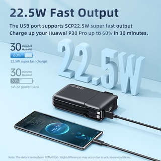 Sạc dự phòng kiêm bộ sạc 20000mAh Remax RPP-267 sạc iTáo 15 16, có giá đỡ, sạc nhanh PD 20W QC 22.5W, chân cắm 220V