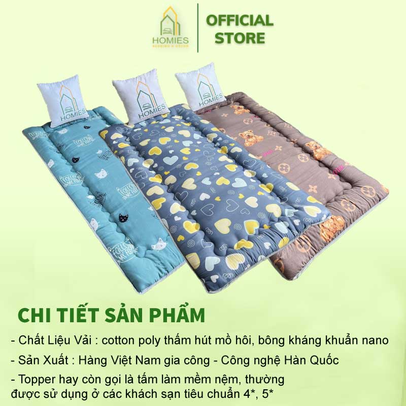 Đệm Topper HOMIES Bedding & Décor Tấm Làm Mềm Đệm Topper ngủ trưa văn ...