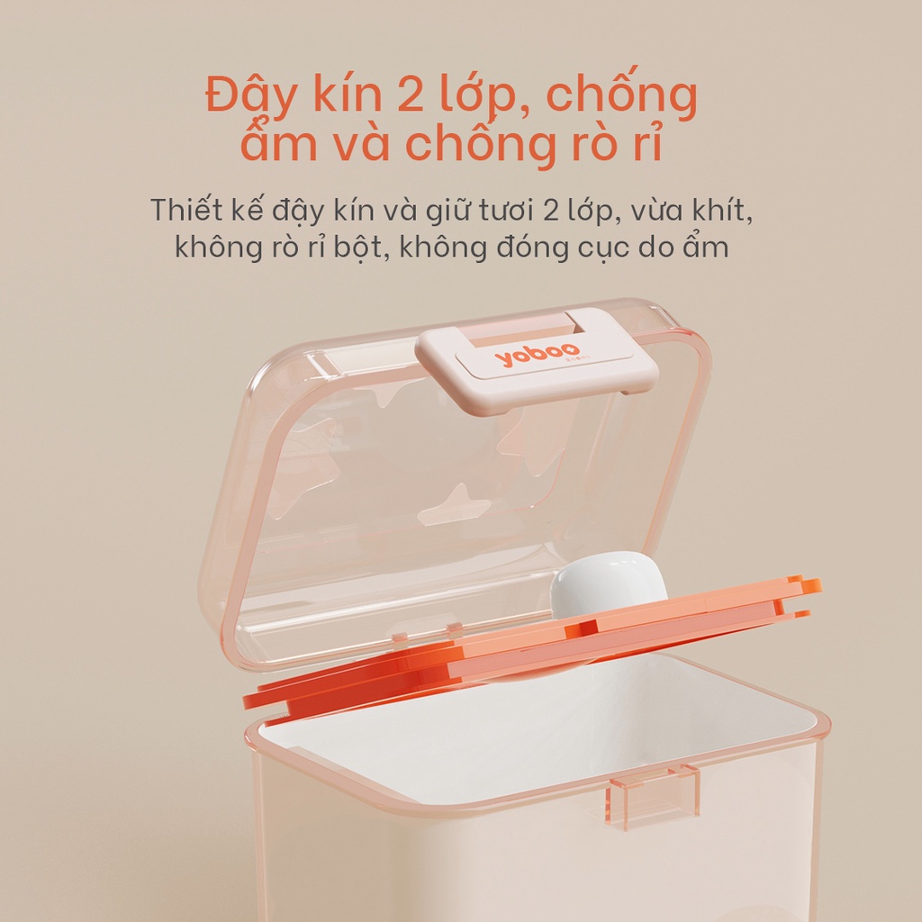 Ảnh Hộp đựng sữa bột chống ẩm đa năng cho bé Yoboo YB-0032 có ngăn đựng muỗng 2 lớp nắp đậy 360ml - Hàng chính hãng 3
