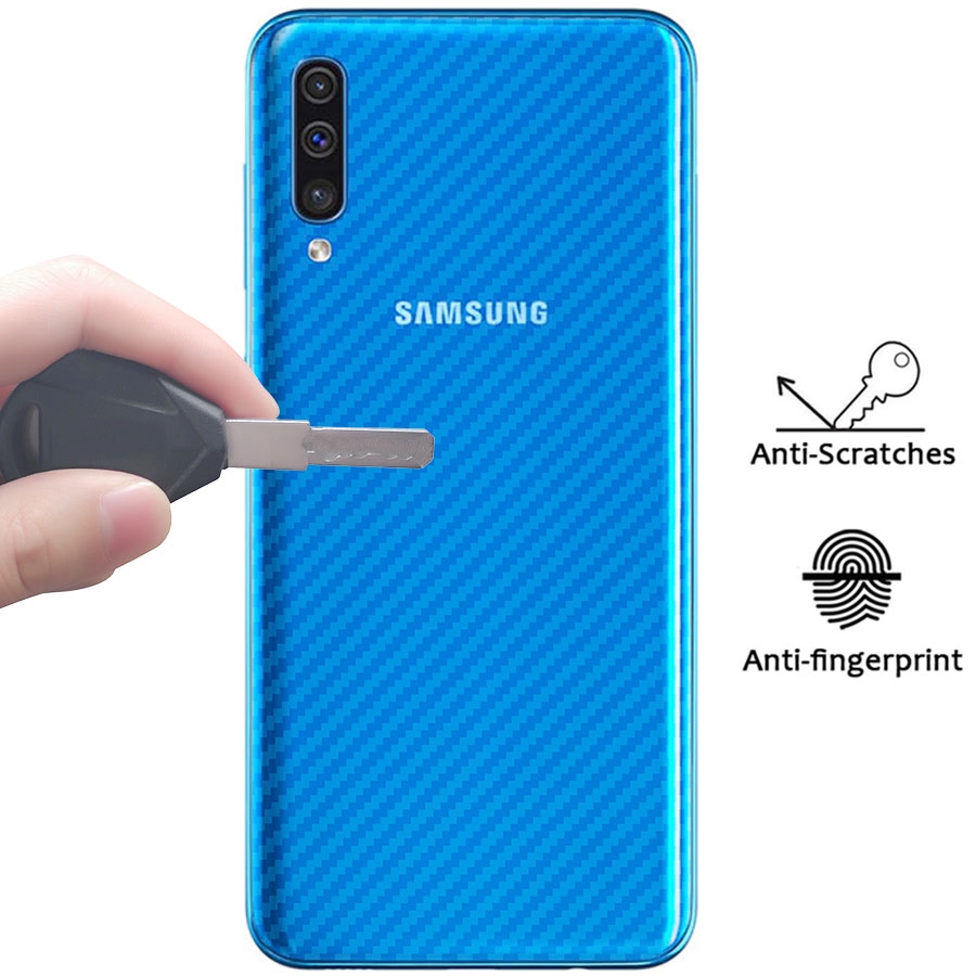 2 Chiếc 3D Samsung Galaxy A10 A20 A30 A50 A70 A7 A8 A9 2018 S8 S9 S10 Plus Phim Mặt Sau Bằng Sợi Carbon Mềm