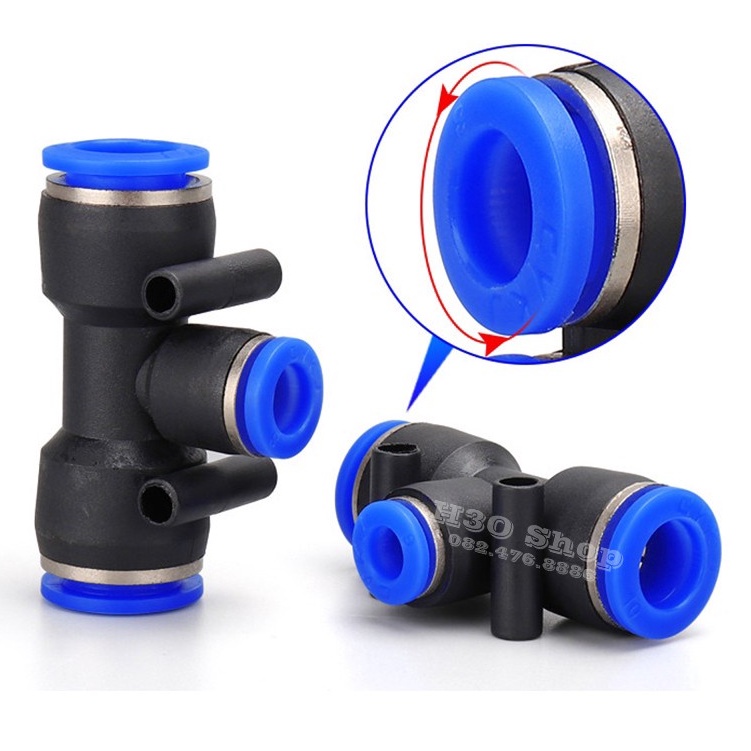 Tê Ống Hơi Lắp Ống Tưới 8mm - Tưới Phun Sương, Tưới Nhỏ Giọt, Tưới Phun Mưa