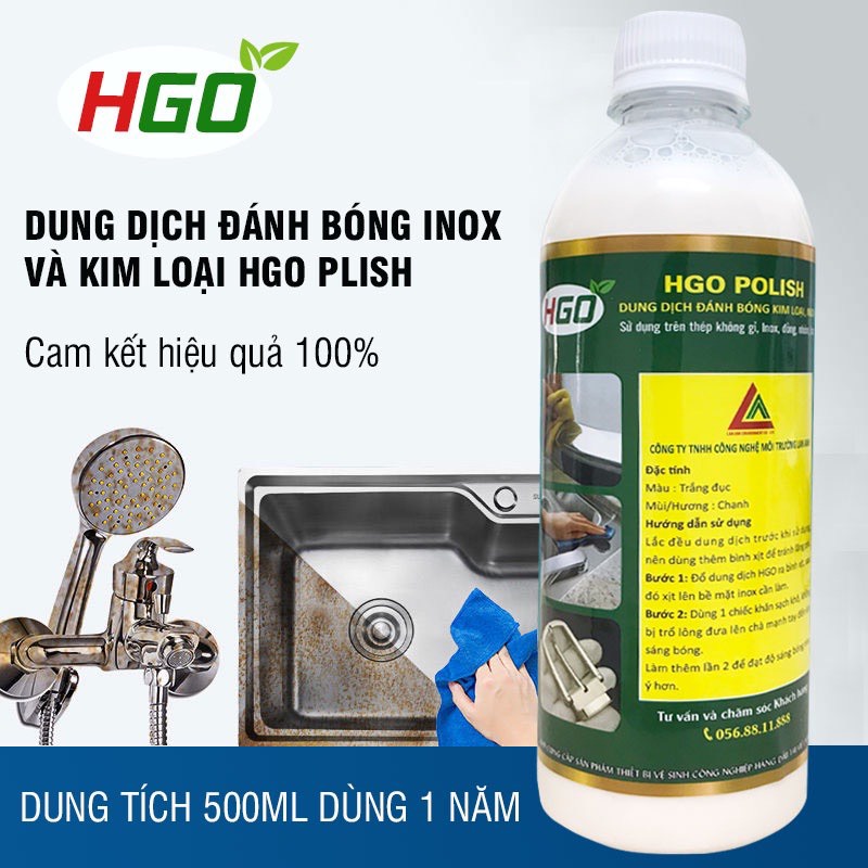 Dung dịch đánh bóng kim loại, inox HGO POLISH hiệu quả an toàn bảo vệ bề mặt 500ml