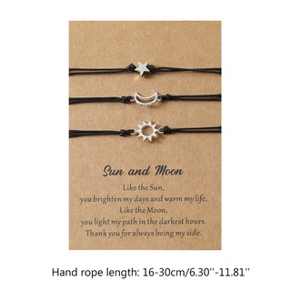 Creative Alloy for Sun Moon and Star Wax Rope Braided Friends Birthday Holid