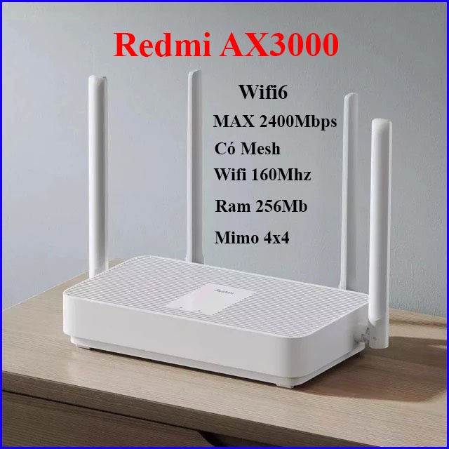 Router Wifi 6 Xiaomi RedMi Ax3000 chuẩn wifi6 Có Mesh có kích sóng wifi ...