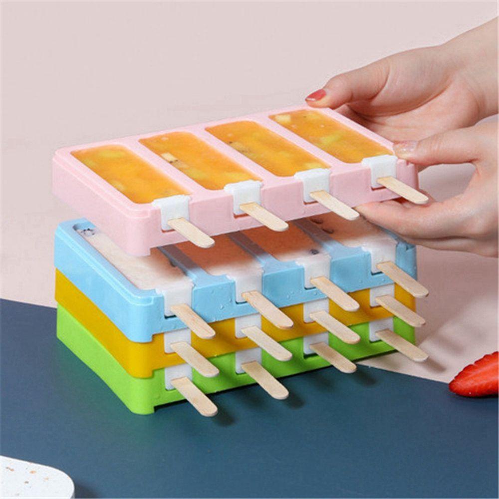 LIUJIR Khuôn Làm Kem Dụng Cụ Nhà Bếp Món Tráng Miệng Dụng Cụ Tự Chế Với 50 Que Gỗ | BigBuy360 - bigbuy360.vn
