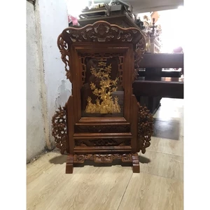 Giá gương cây Tùng thờ gia tiên gỗ mít