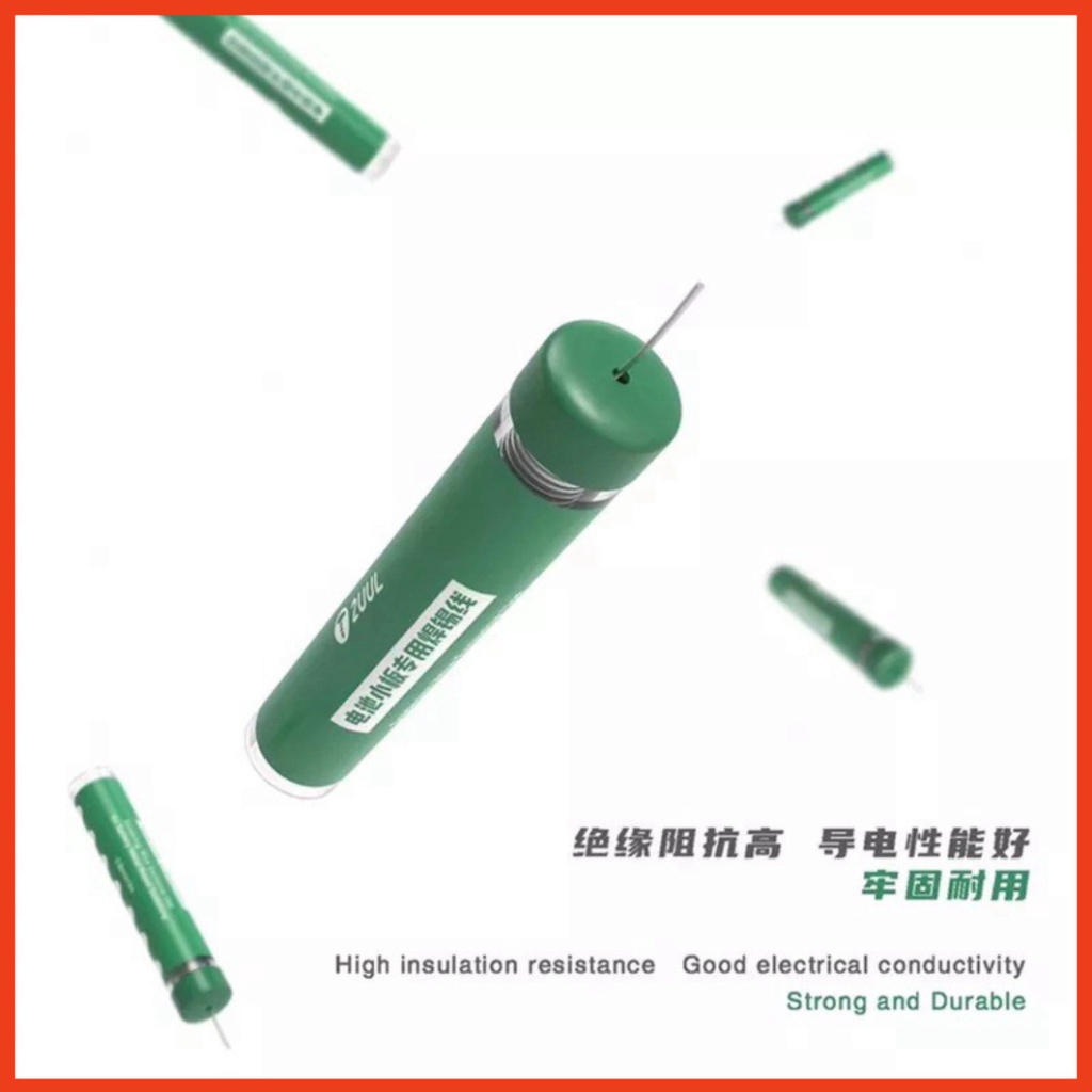 Dây thiếc hàn 173°c 2UUL dùng hàn cell pin, dây pin, tiếp điểm pin. Dây dài 3m, lõi 0.8mm