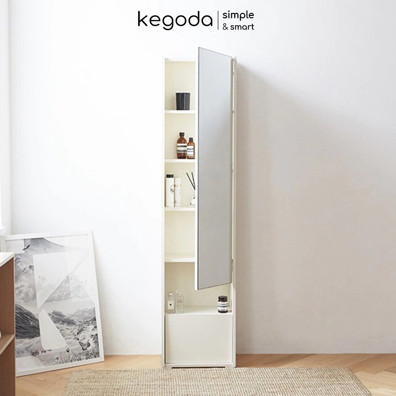Ảnh Tủ Trang Điểm Decor Có Gương Soi Toàn Thân Đứng Hack Dáng Đẹp, 2 Cánh Mở, Cao 165cm KEGODA KGD43 2