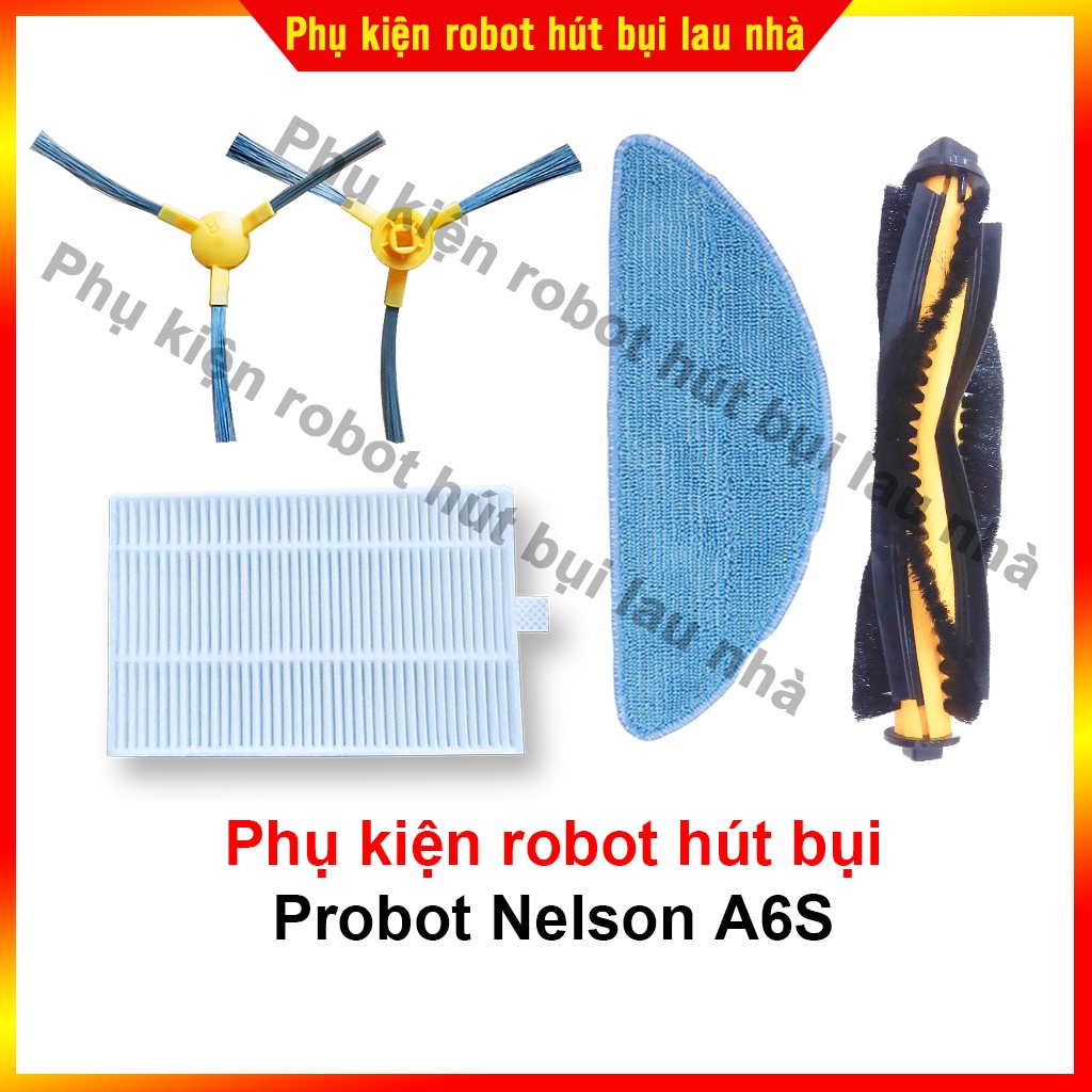 Phụ kiện chổi cạnh, lọc bụi, khăn lau, chổi chính robot hút bụi Probot ...