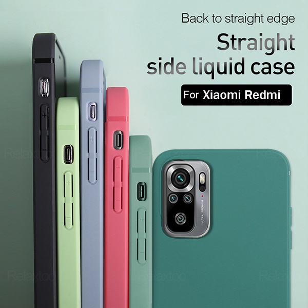 Ốp Lưng Xiaomi Cho Xiaomi Redmi Note 10 4G 5G 10 Pro 4G 5G 10s Ốp Điện Thoại Màu Kẹo Sang Trọng Vuông Macaron Màu Lỏng Chống Sốc Bảo Vệ Camera Vỏ Mềm