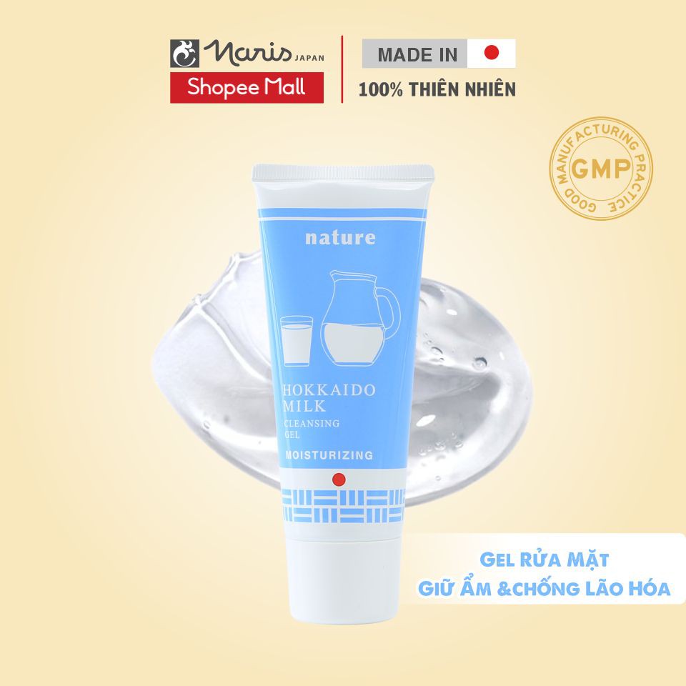 Ảnh Gel Rửa Mặt Naris Cosmetic Nature Dưỡng Ẩm Chiết Xuất Sữa Hokkaido 100g 2