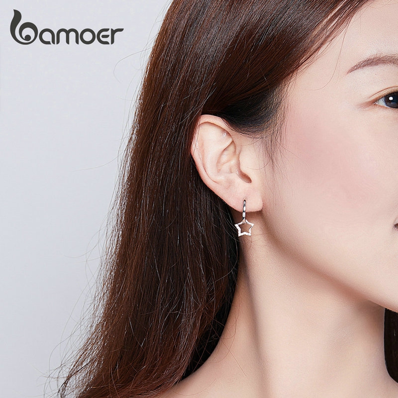 Bamoer Bông Tai bạc 925 Hình Ngôi Sao bse276