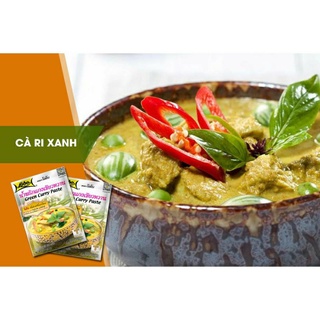 Gia vị cà ri Thái Xanh gói 50gr hiệu Lobo Thái. Green Curry Paste --> Gói Cari Xanh 50g