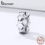 BAMOER Nút Chặn BạC S925 Hình Ngôi Sao Có Vòng Silicone Cho Bbracelet