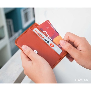 Ví Da HAVIAS Da Bò Nappa nhập khẩu dáng đứng ví da nam nữ mini phong cách tối giản HARP2