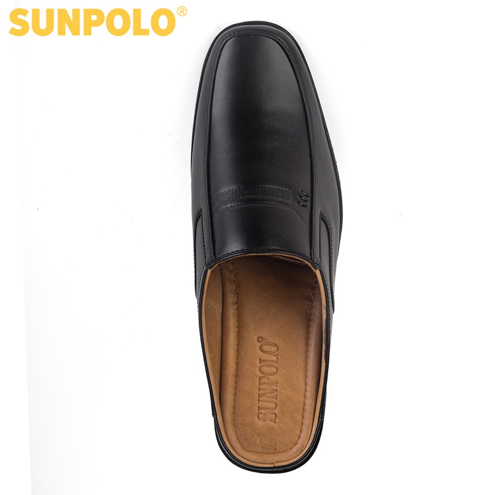 Ảnh Giày sục dép nam Da bò cao cấp SUNPOLO đi làm công sở, đi chơi SPO001 4