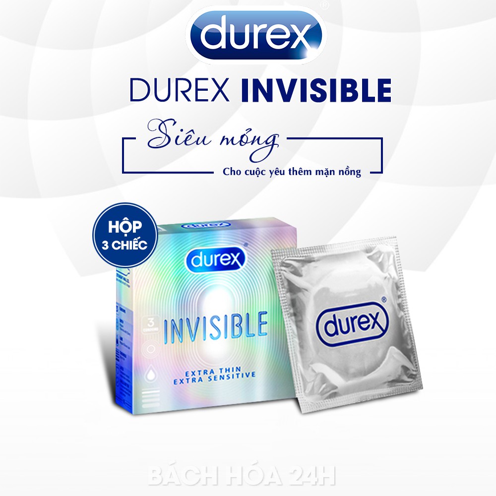 Bao cao su Durex Invisible Extra Thin Extra Sensitive (Hộp 3 chiếc ...