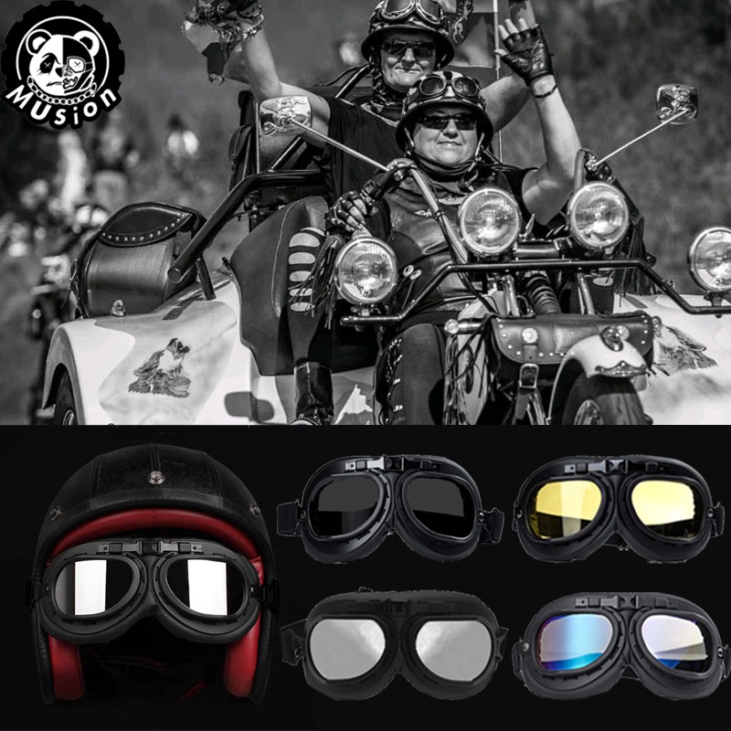 Kính mát retro vintage dành cho xe máy và xe đạp, chống gió