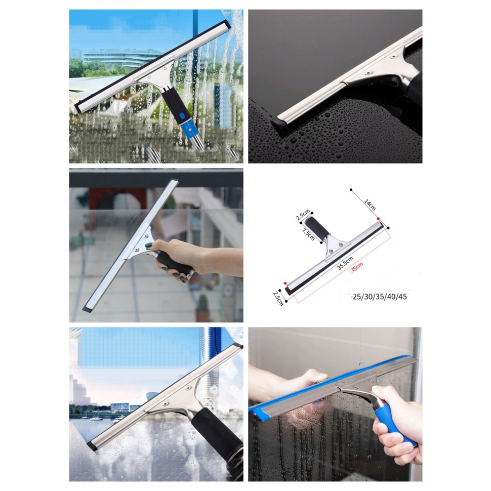 Tay gạt kính,cào nước inox 304 cao cấp cán bọc silicon lưỡi cao su siêu ...