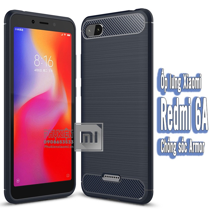 Ốp lưng Xiaomi Redmi 6A TPU dẻo chống sốc - Rugged Armor - Xanh Đen ...