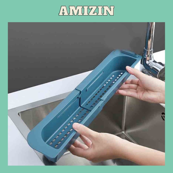 Giá để đồ rửa bát đa năng AMIZIN Khay nhựa đựng giẻ rửa bát tùy có thể chỉnh kích thước