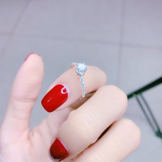 nhẫn đá nhỏ xinh dáng cao bạc ta nguyên chất - Bạc LOPA