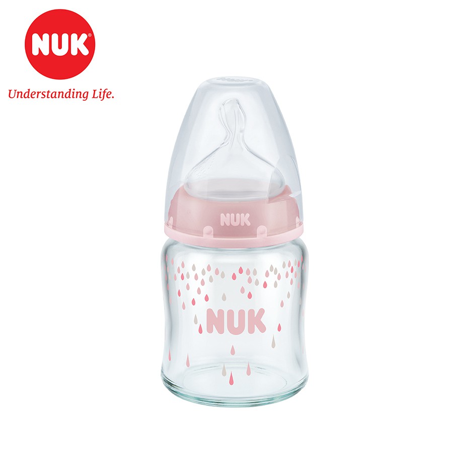 [Mã BMLTB35 giảm đến 35K đơn 99K] Bình sữa NUK Premium Choice thủy tinh núm ti S1 - M (120ml, 240ml)
