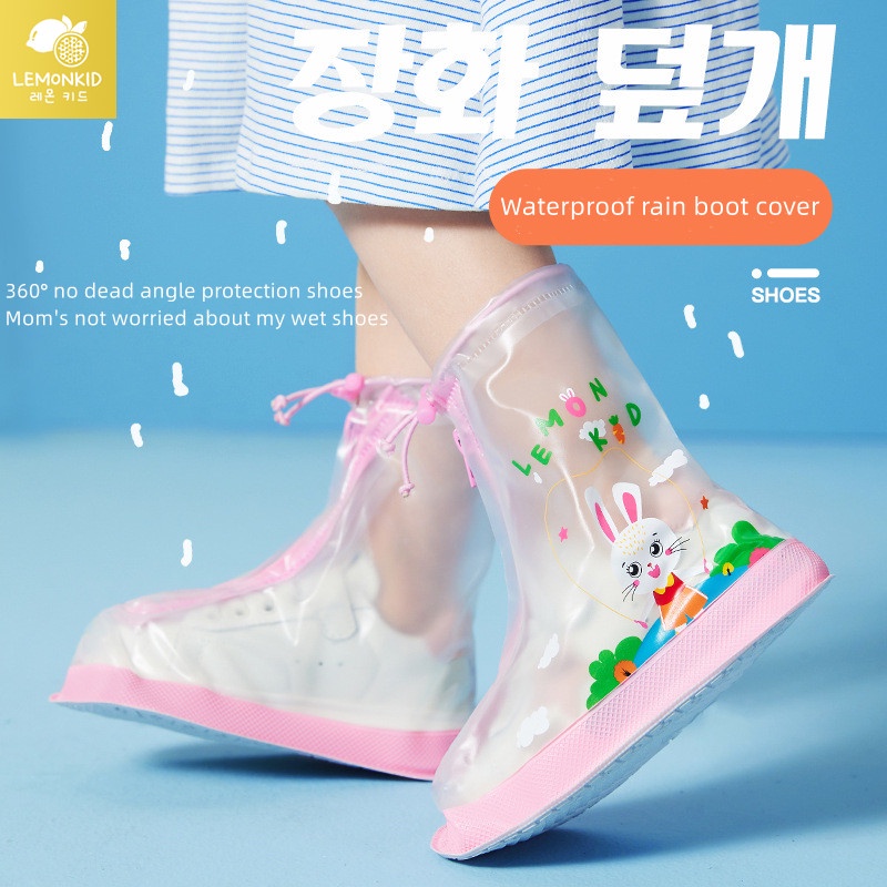 Vỏ bọc giày đi mưa Lemonkid họa tiết hoạt hình chống thấm nước cho bé trai và bé gái