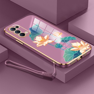 ốp lưng oppo reno 4 reno 5 reno 4 pro reno 5 pro Ốp Điện Thoại TPU Dẻo Mạ Màu Họa Tiết Hoa Sen Sang Trọng