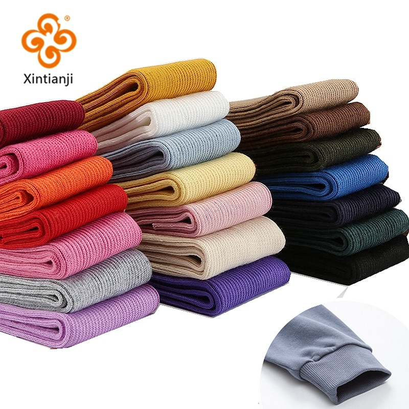 Xintianji Dệt Kim Cotton Spandex Gân Còng Vải Cổ Quần Phụ Kiện May Mặc Nhiều Màu 7 * 40cm TJ1450