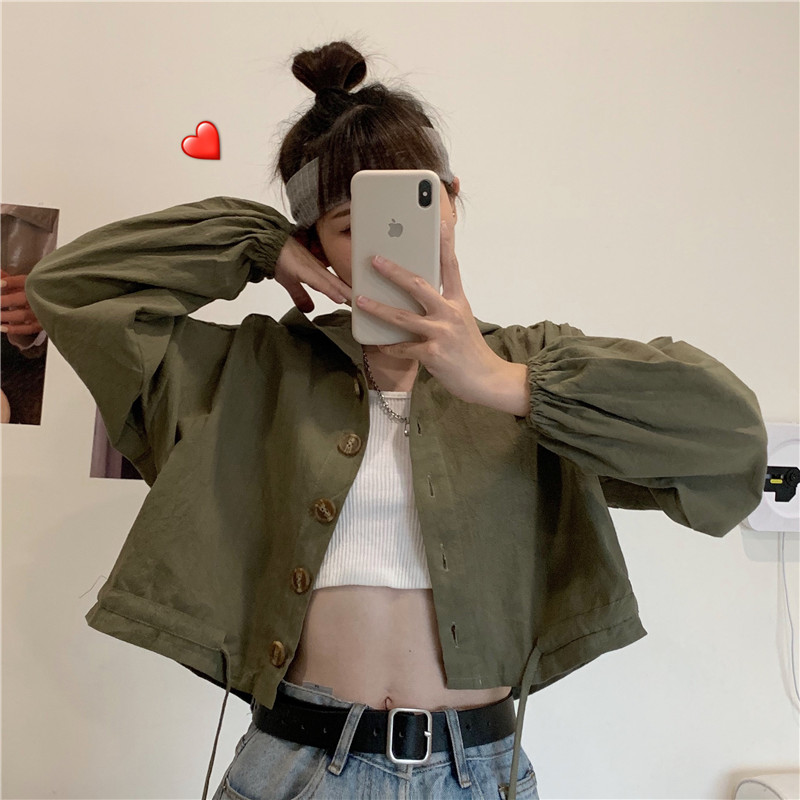 SUXI Áo Khoác Cardigan Dáng Croptop Tay Dài Thiết Kế Dây Rút Thời Trang Cho Nữ