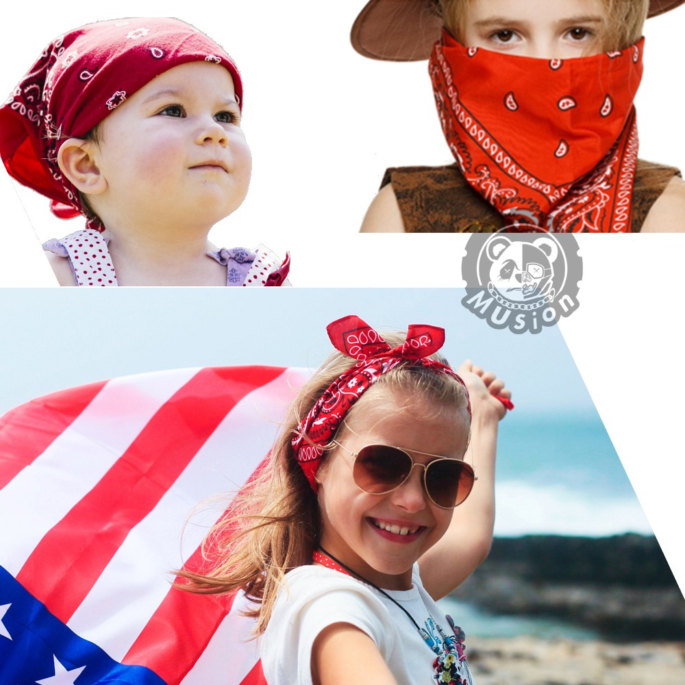 Khăn vuông Musion 100% cotton 55cm x 55cm in họa tiết phong cách hip hop cho cả nam và nữ