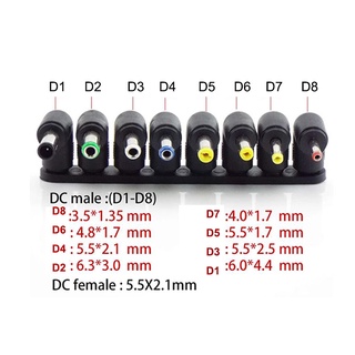 5.5x2.1mm DC Power Nữ Cắm Jack Adapter 90 Độ Nam 5.5x2.5mm 4.8x1.7mm 4.0x1.7mm 3.5x1.3mm 2.5x0.7mm 2.0x0.6mm