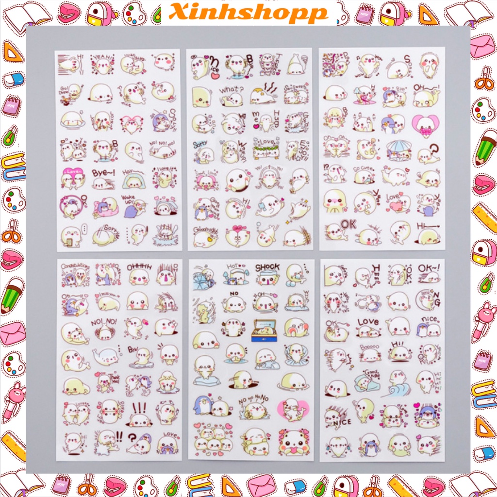 Set 6 Tấm Sticker Sư Tử Biển | Shopee Việt Nam