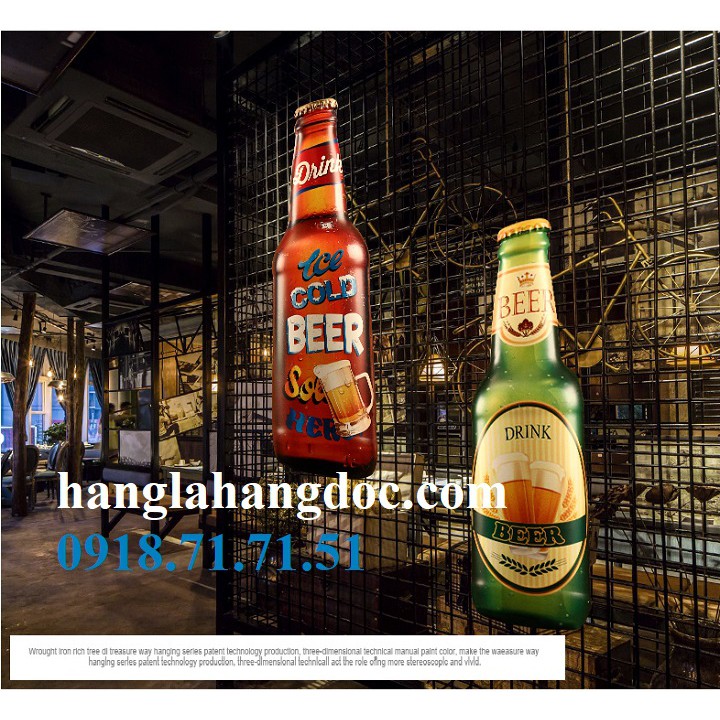 Mô hình chai bia treo tường cỡ trung 45cm trang trí nhà hàng, quán ăn độc  đáo | Shopee Việt Nam